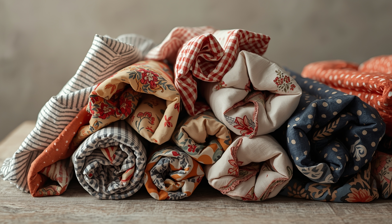 Premium fabric rolls in manufacturing facility