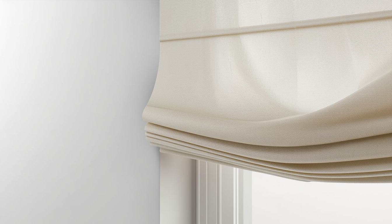 Elegant Roman blinds in neutral tones