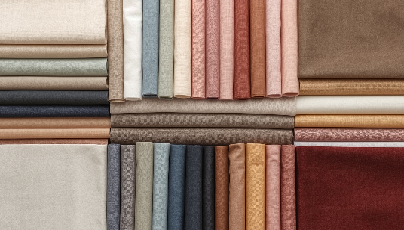 Curated color palette with fabric swatches